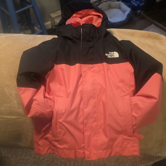 The North Face Pink and Black Dryvent Jacket 2 In 1